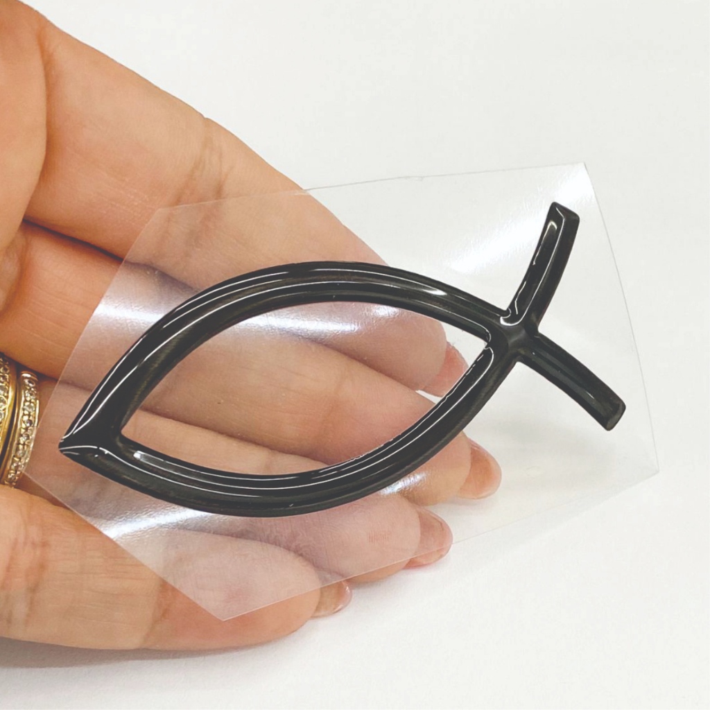 Adesivo Resinado Emblema Peixe Cristão Evangélico C/1 unidade em Oferta na Shopee