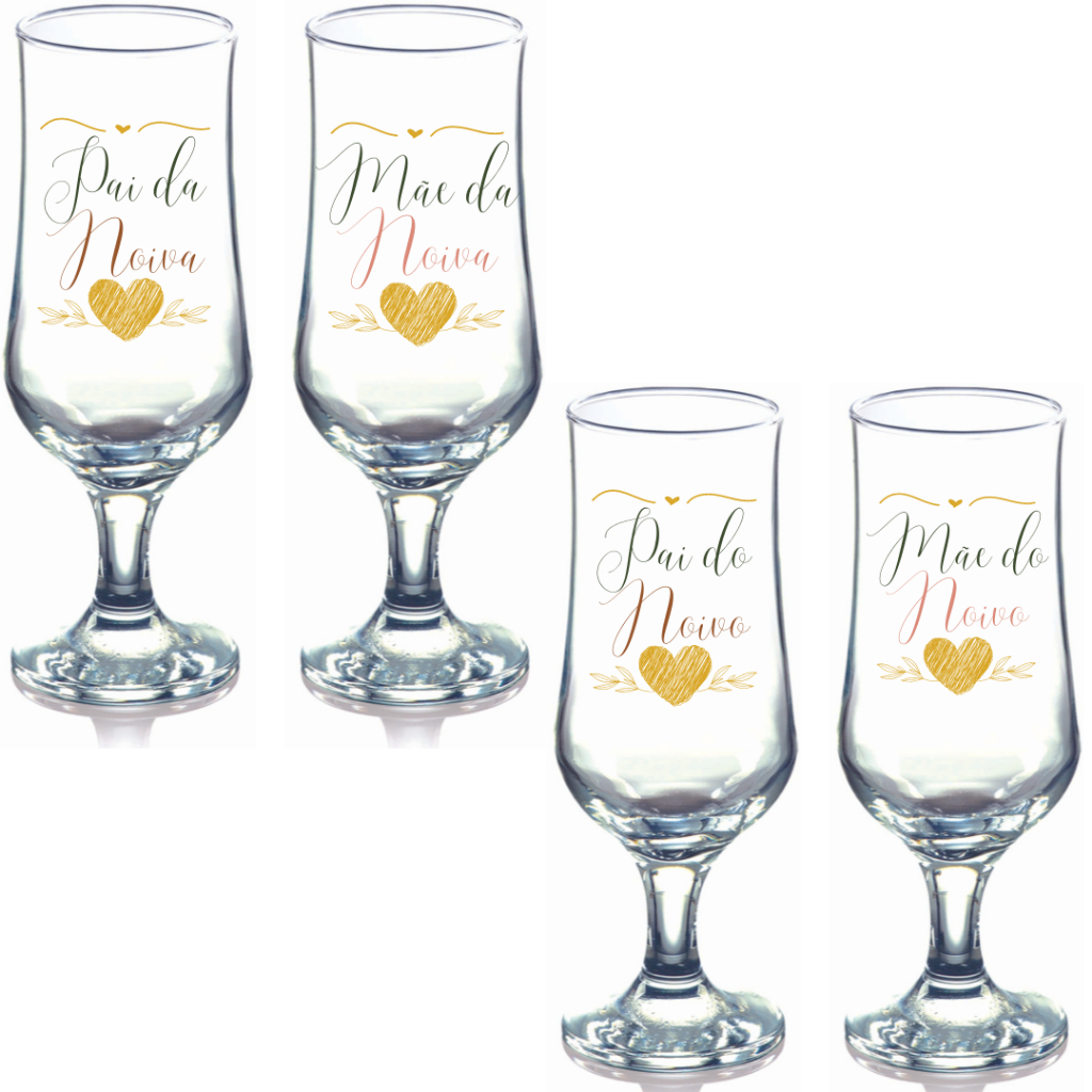 Kit 4 Taças Personalizada Pai Mãe da Noiva Mãe do Noivo Presente Casamento Madrinha Padrinho em Oferta na Shopee