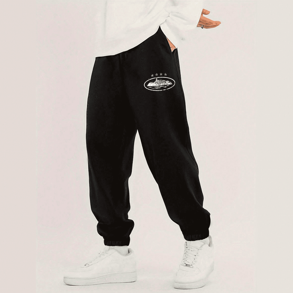 Calça Moletom Jogger Streetwear Estampada Cortez Básica Lisa Calça Casual Confortável