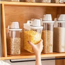 Pote Hermético com Copo Medidor Bico Dosador Cozinha Mantimentos Lavanderia