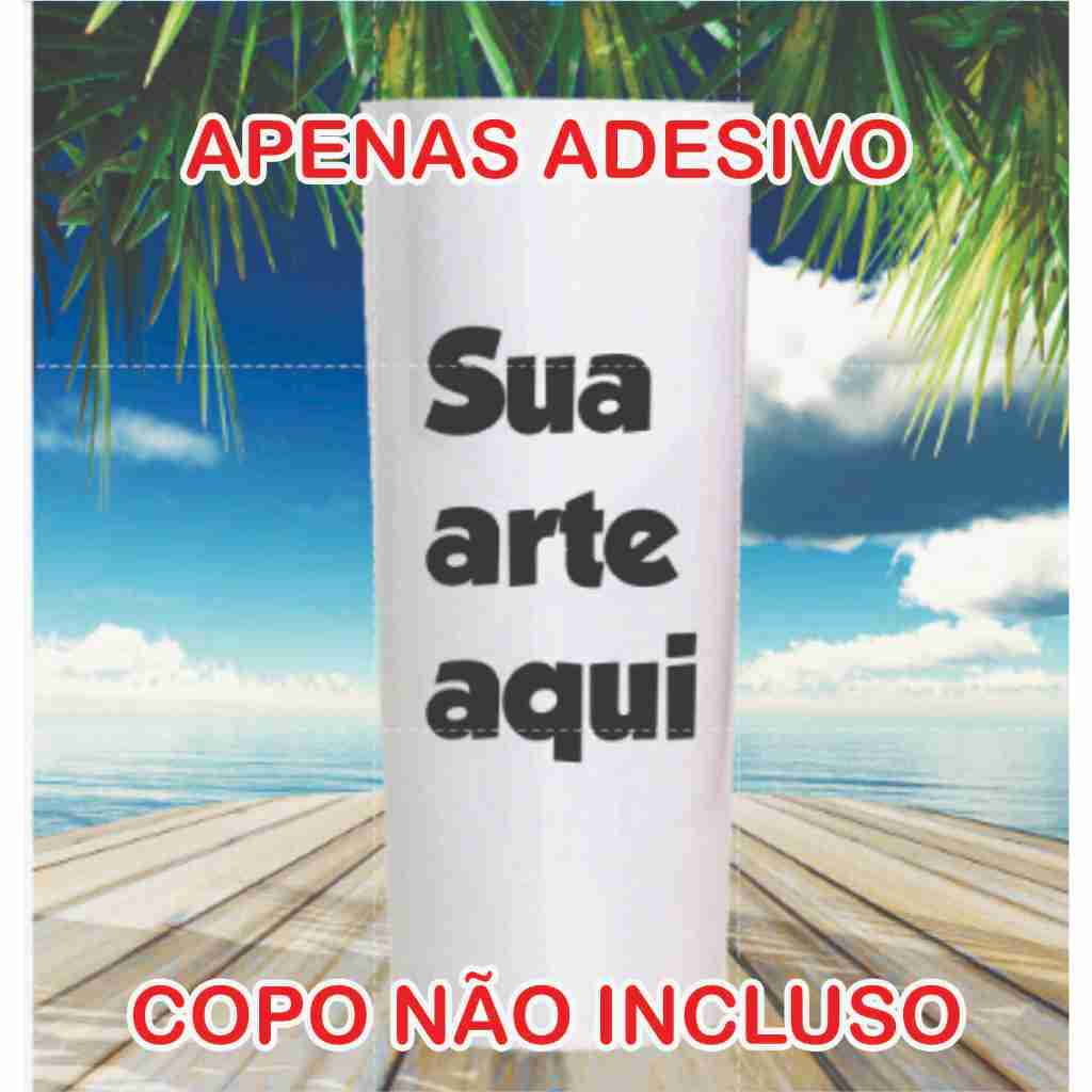 Adesivos transparente ou branco vinil para copo long drink ou copo twister