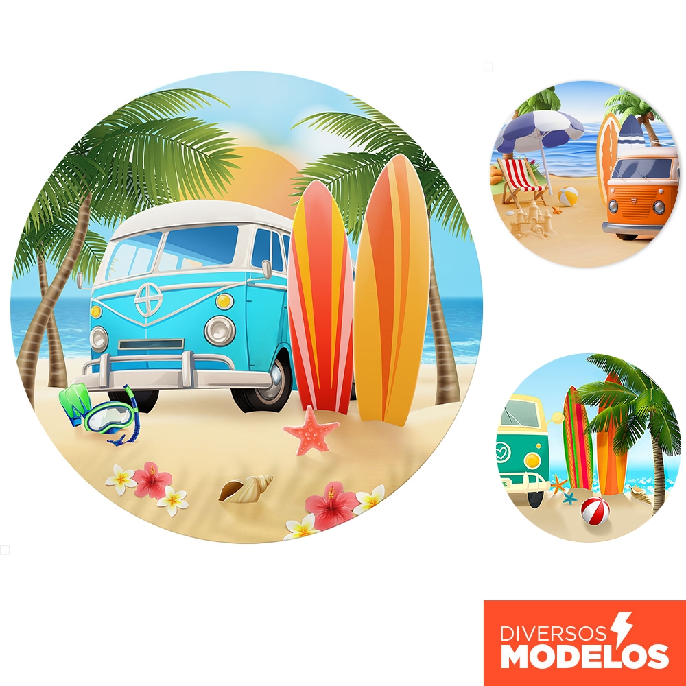 Painel Redondo Praia Verão em tecido 1,50m com Elástico em Oferta na Shopee