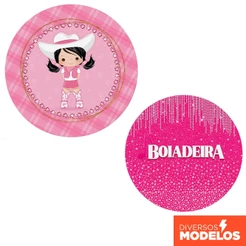 Capa Painel Redondo Decoração Boiadeira em tecido 1,50m com Elástico para Festas