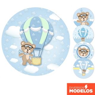 Painel Redondo Urso Baloeiro em tecido 1,50m com Elástico para Festas em Oferta na Shopee