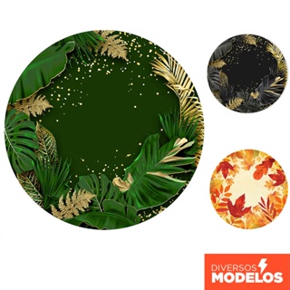 Painel Redondo Festa Folhagem Decorativo Em tecido 1,50m Com Elástico em Oferta na Shopee