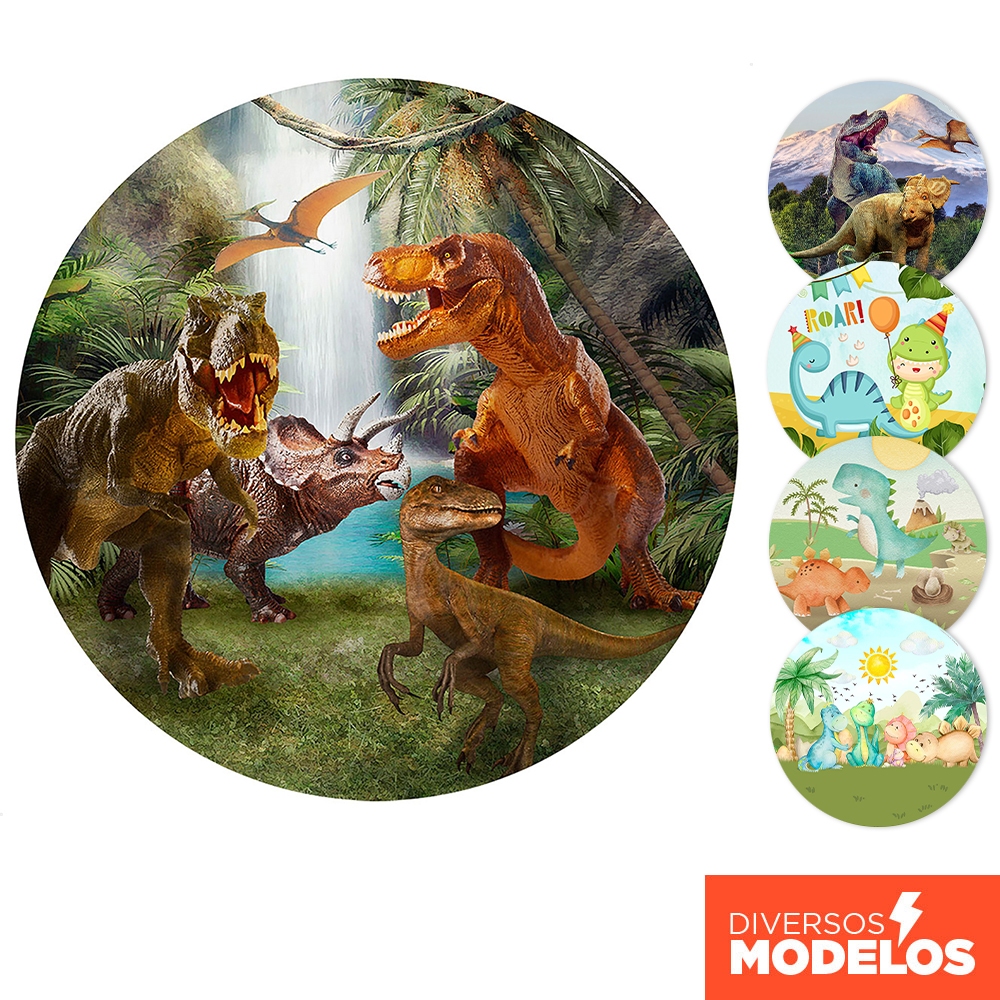 Painel Redondo Festa Dinossauro Em tecido 1,50m Com Elástico - Diversos Modelos em Oferta na Shopee