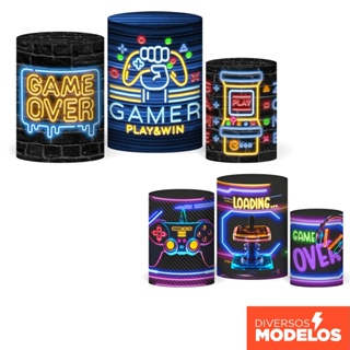 Trio Capa Cilindro Decoração Video Game Veste Fácil em Tecido com Elástico para Festas em Oferta na Shopee