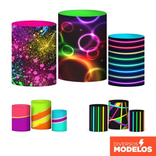 Capa de Cilindro Festa Neon Trio Veste Fácil em Tecido com Elástico Decorativo em Oferta na Shopee
