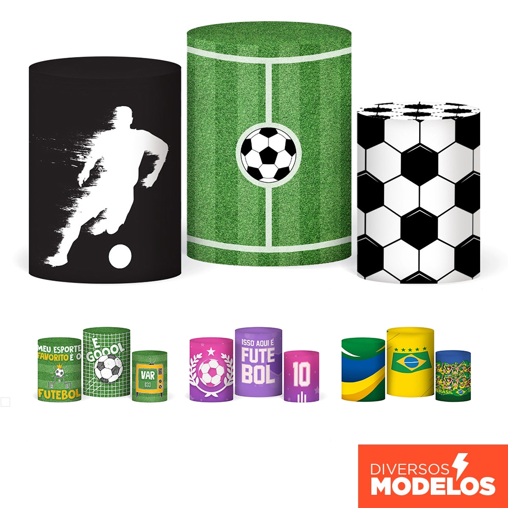 Trio Capas Cilindros Futebol Esporte Veste Fácil em Tecido com Elástico para Festas em Oferta na Shopee