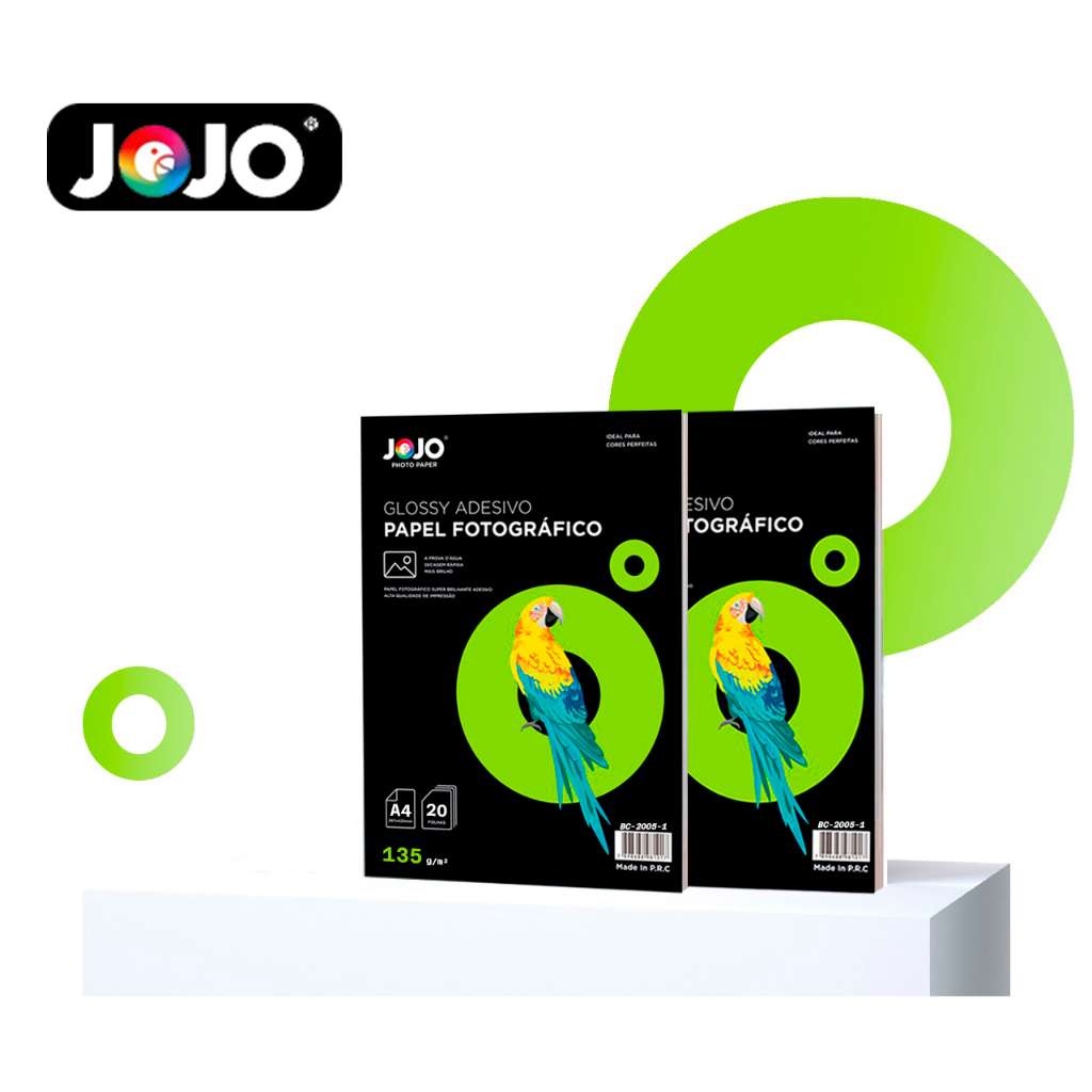 500 Folhas GLOSSY ADESIVO Papel Fotográfico 135g A4 Brilhante Resistente a Água JOJO BRASIL em Oferta na Shopee