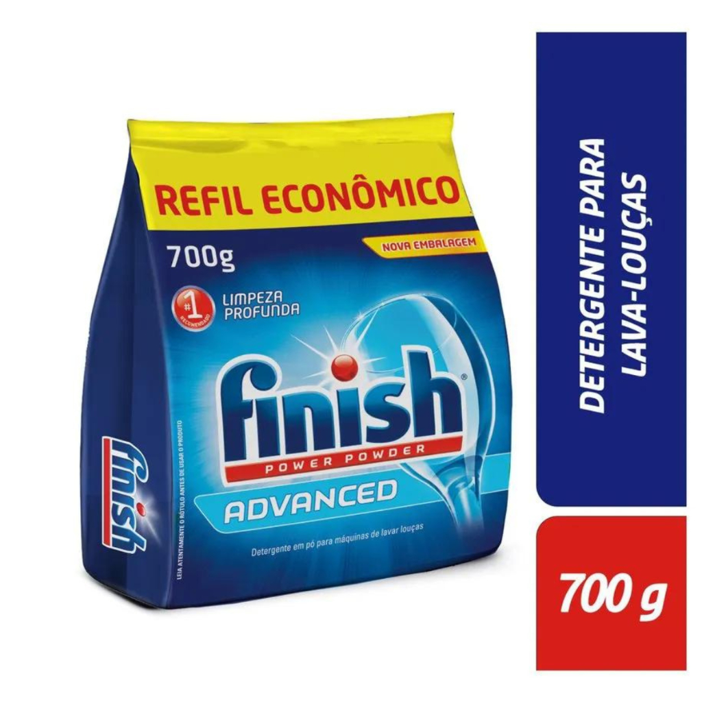 Finish Advanced Lava Louças Detergente em Pó 700g Refil Econômico