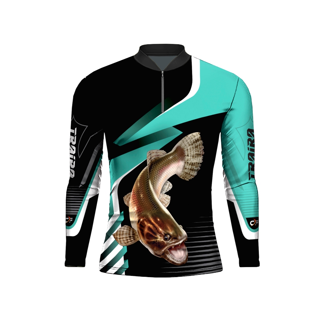 CAMISA DE PESCA MASCULINO ESTAMPA TRAIRA UV50 DRYFIT C.F BRASIL TECIDO CONFORTAVEL SECA RAPIDO