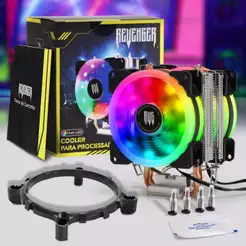 Cooler G-VR341 RGB CPU 12V, 2100 RPM, Suporte Intel/AMD, 3-Pin