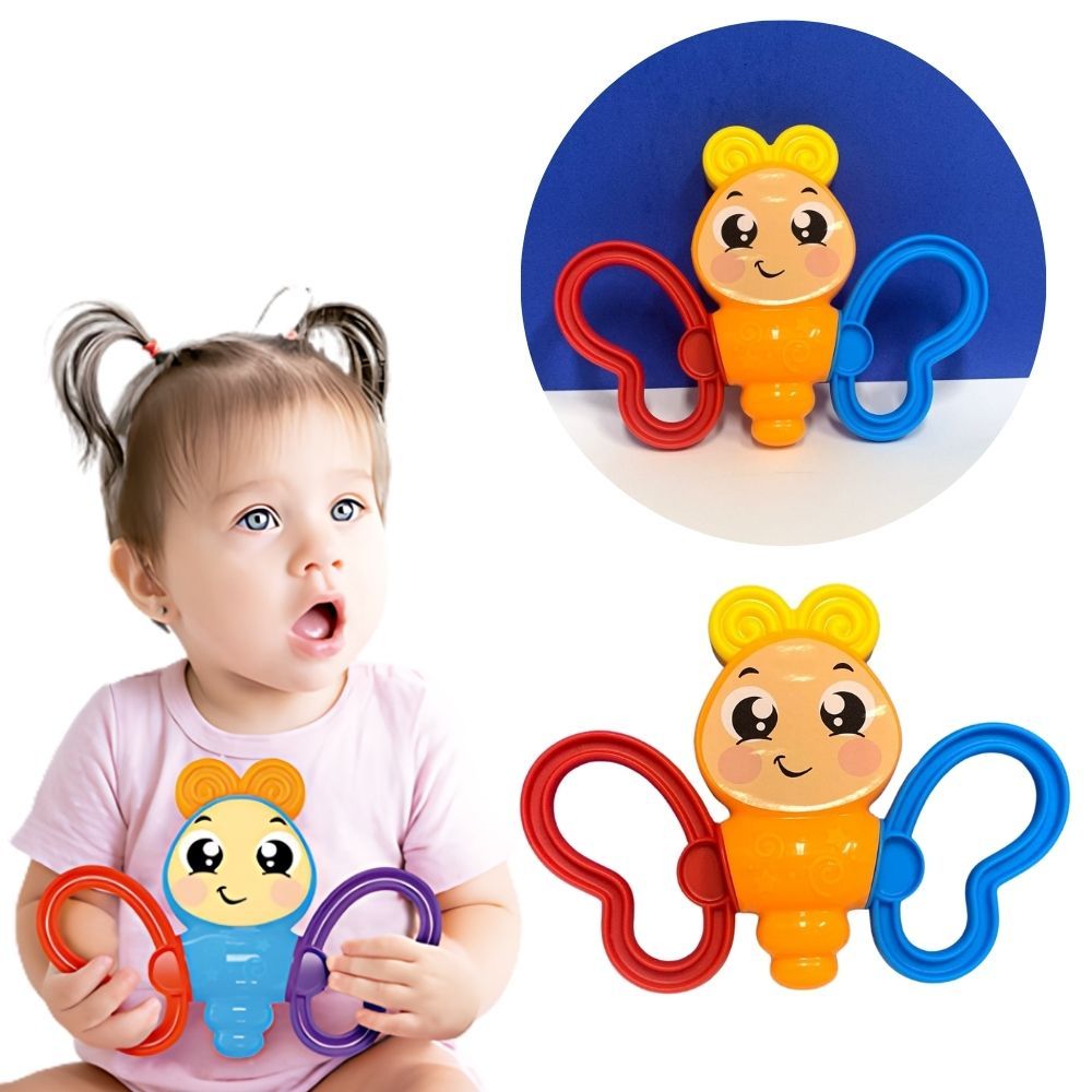 Chocalho Borboleta Roda Crec Chocalho para Bebe Brinquedo para Bebes Colorido Chocalho Divertido em Oferta na Shopee