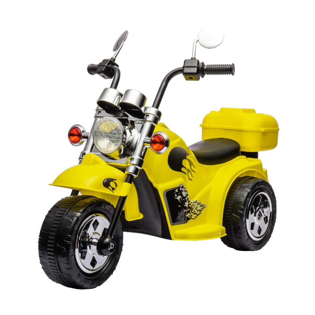 Moto Elétrica Infantil Motinho 6V Com Farol De Luz Modelo Harley Amarelo - Zippy Toys - Mom & Baby