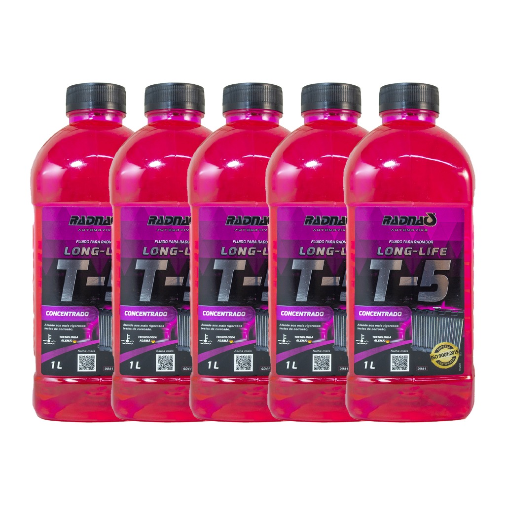 Kit 5 Radnaq Aditivo de Radiador Rosa T5 Concentrado em Oferta na Shopee
