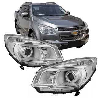 Farol Camionete S10 LTZ Foco Duplo Máscara Cromada Com Projetor 2012 até 2019