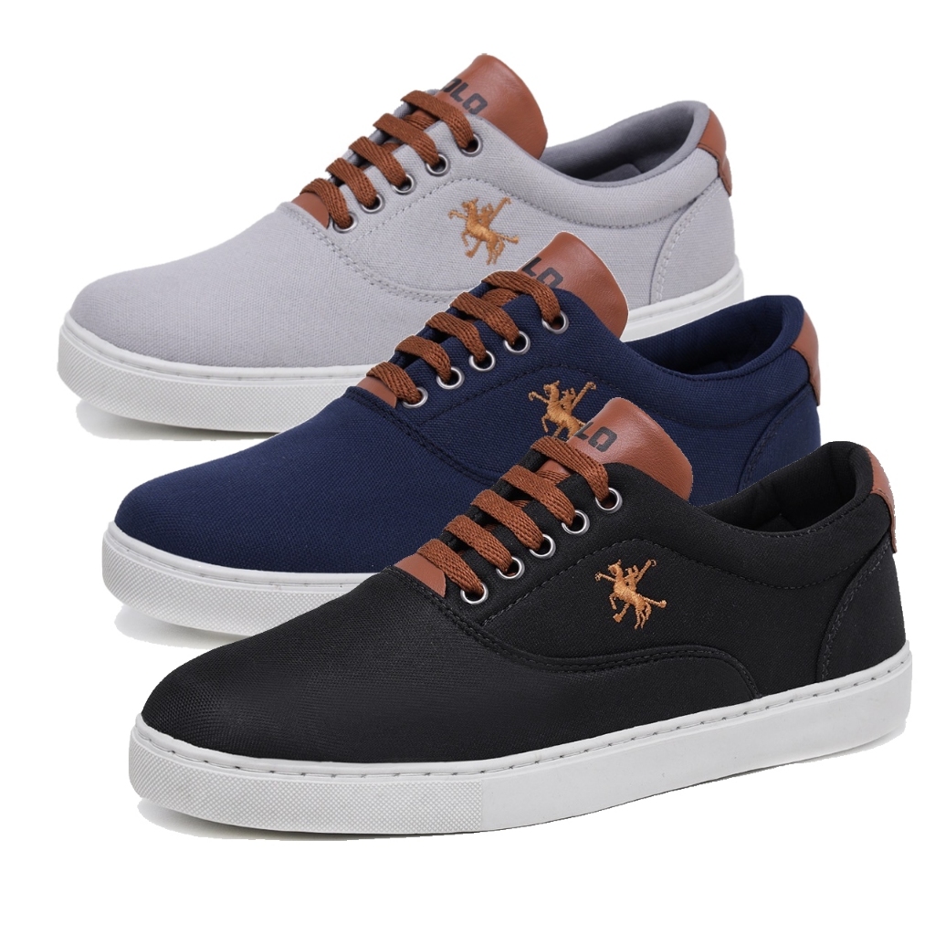 Kit 3 Pares Tênis Masculino Polo Fran Sapatênis Básico Casual Miami em Oferta na Shopee