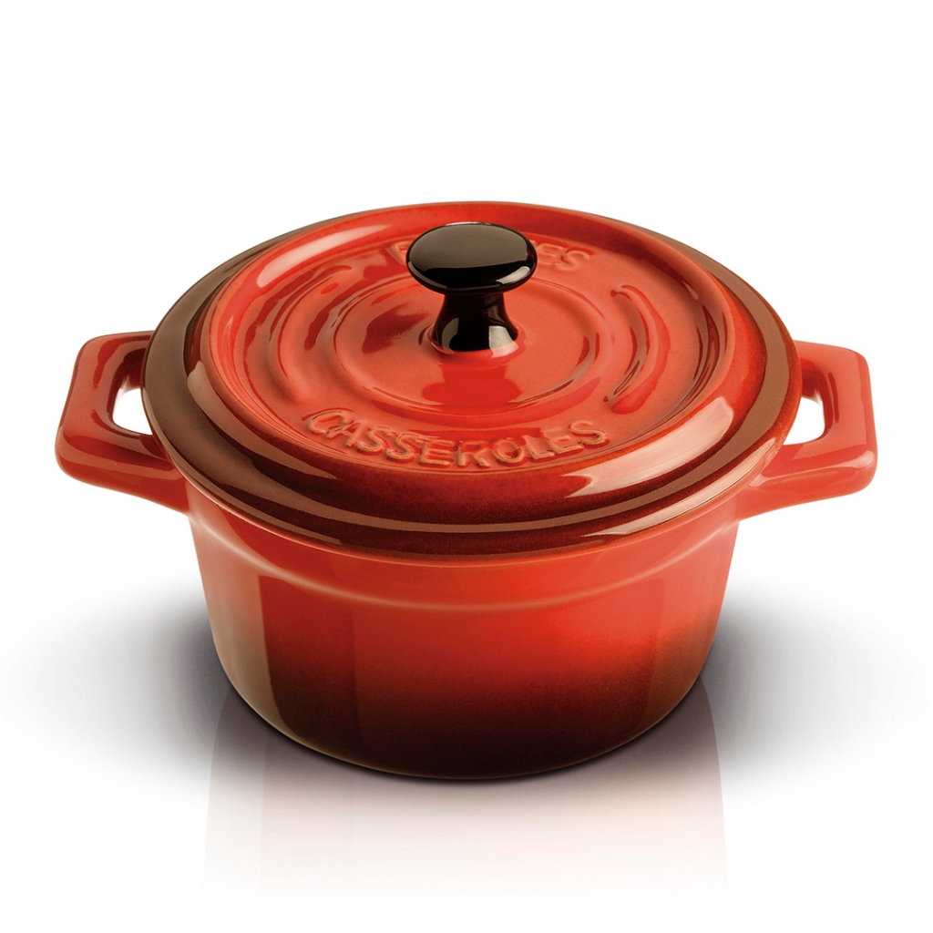 Mini Caçarola Redonda de Porcelana Vermelha 250Ml - Segunda Linha