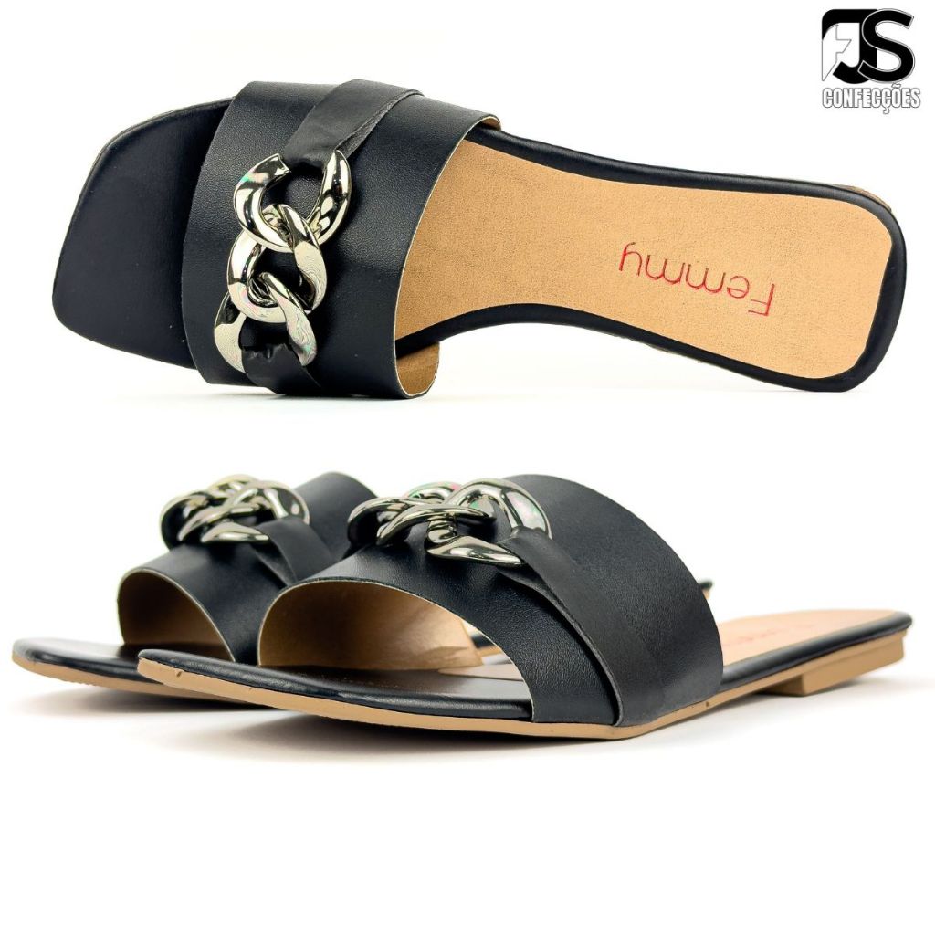 Rasteira Slide Detalhe Corrente