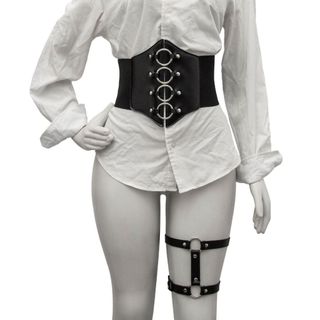 Corselet Gótico Espartilho Corpete C/ Harness Coxa Duas Tiras Promoção