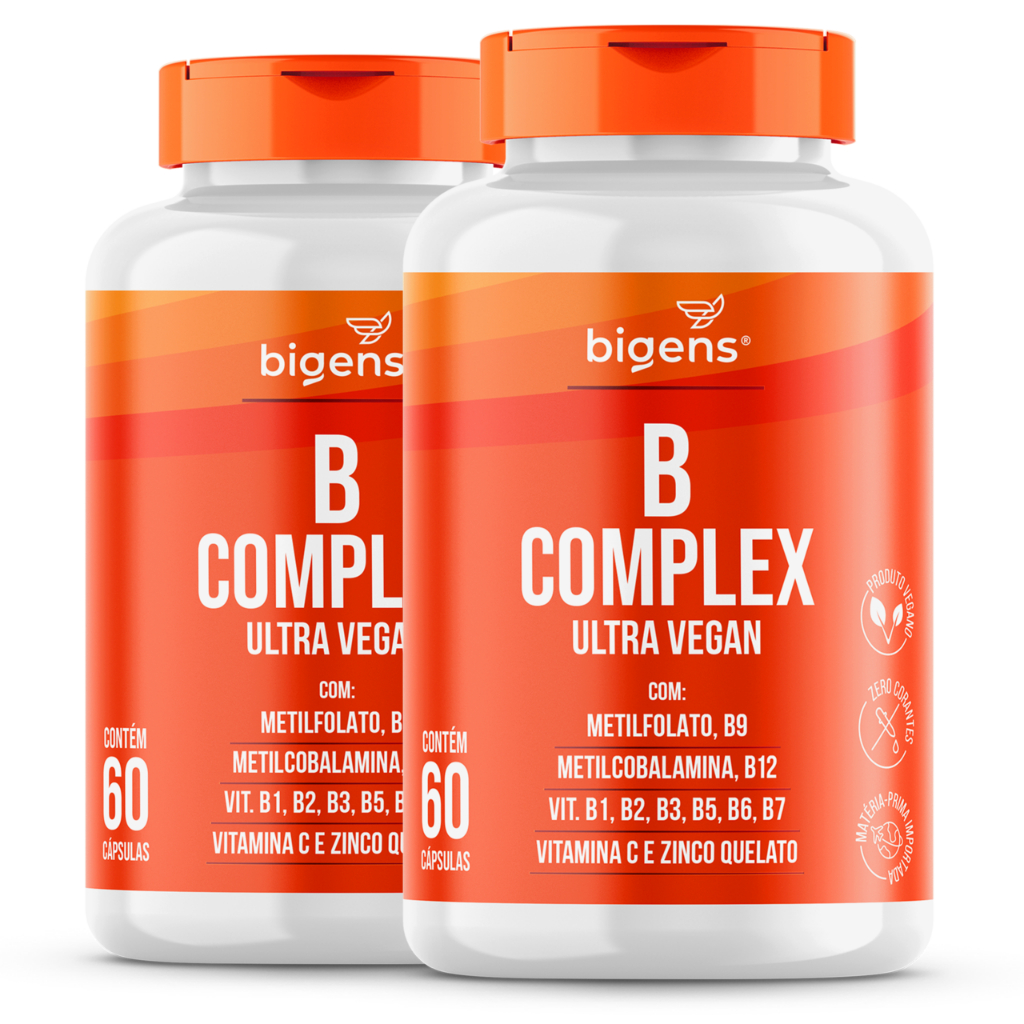 BIGENS KIT 2X COMPLEXO B VITAMINA B COMPLEX  60 CAPS em Oferta na Shopee