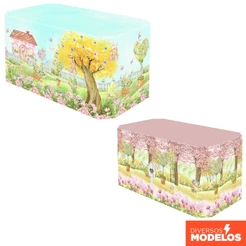 Capa de Mesa Festa Jardim Encantado Decoração Em Tecido Forro Veste Fácil - Diversos Modelos