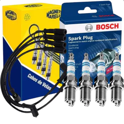 Kit Cabo + Vela Ignição Fiat Palio Punto Doblo Fiorino Ideia Siena