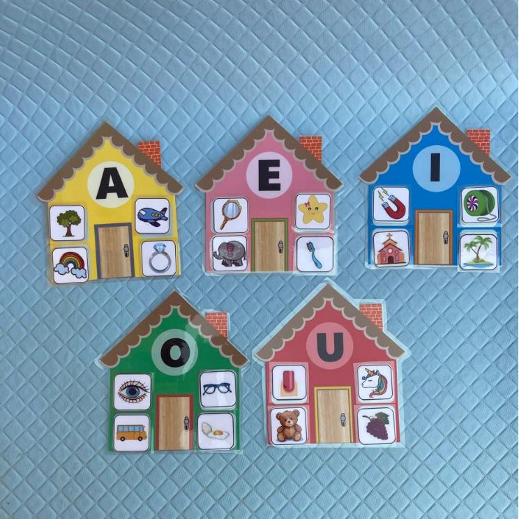 As casinhas das vogais -Recurso pedagógico em Oferta na Shopee