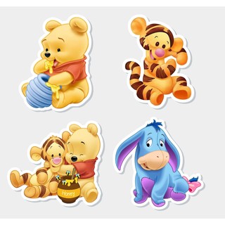 50 Apliques Ursinho Pooh Recortes tag Topper tubete