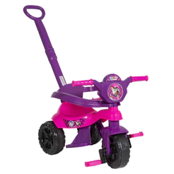 Motoca Velotrol Triciclo Menina Rosa Roxo Completo Com Protetor, Pedal, Apoio - Inmetro - QUEEN SHOP