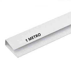 20 Rodaforro PVC Perfil U Branco 1 Metro Cada Barra Para Forro Pvc