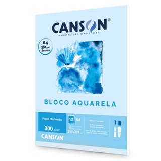 Bloco Papel Aquarela A4 300g Canson Desenho em Oferta na Shopee