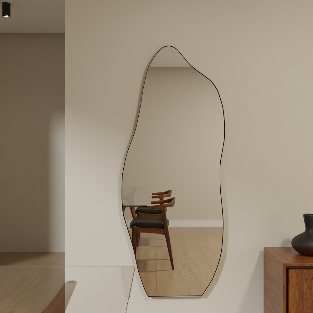 Espelho Grande Corpo Inteiro de Chão com Moldura em Couro 150cm x 60cm 170cm x 70cm  Quarto Sala Promoção Lançamento em Oferta na Shopee