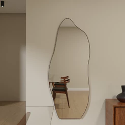 Espelho Grande Corpo Inteiro de Chão com Moldura em Couro 150cm x 60cm 170cm x 70cm Quarto Sala Promoção Lançamento