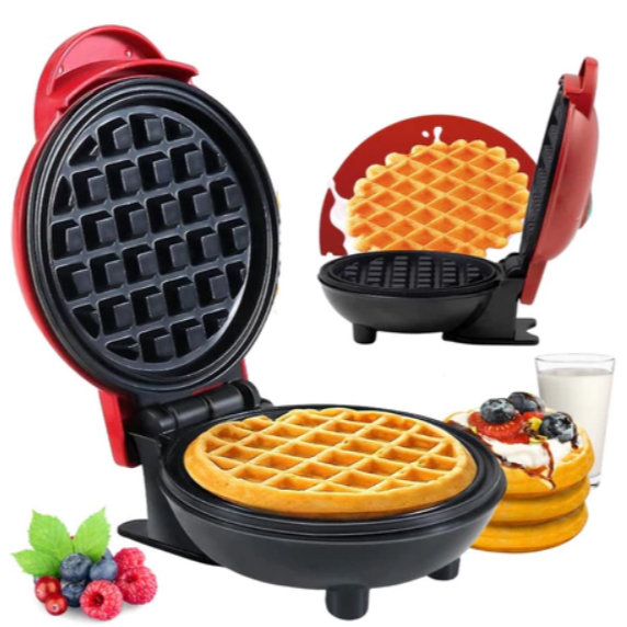Mini máquina de waffles 220v elétrica portátil casa cozinha fazer waffle panquecas automático