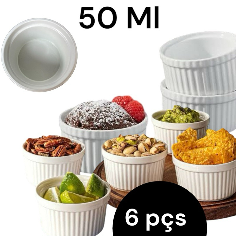 6 Ramekins 50 ML plástico ramecam porta molho potinho dorama Ramequim