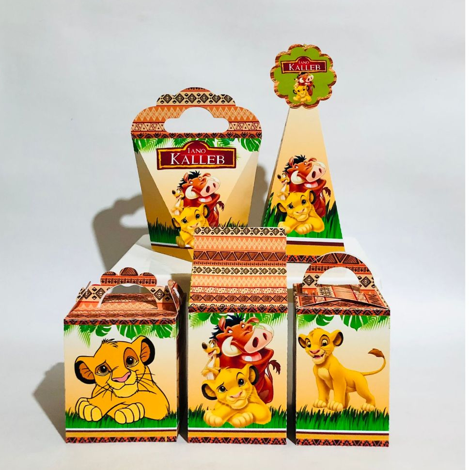 Kit Festa Personalizados REI LEÃO Aniversário Lembrancinha Caixinhas para Festas PEGUE E MONTE em Oferta na Shopee