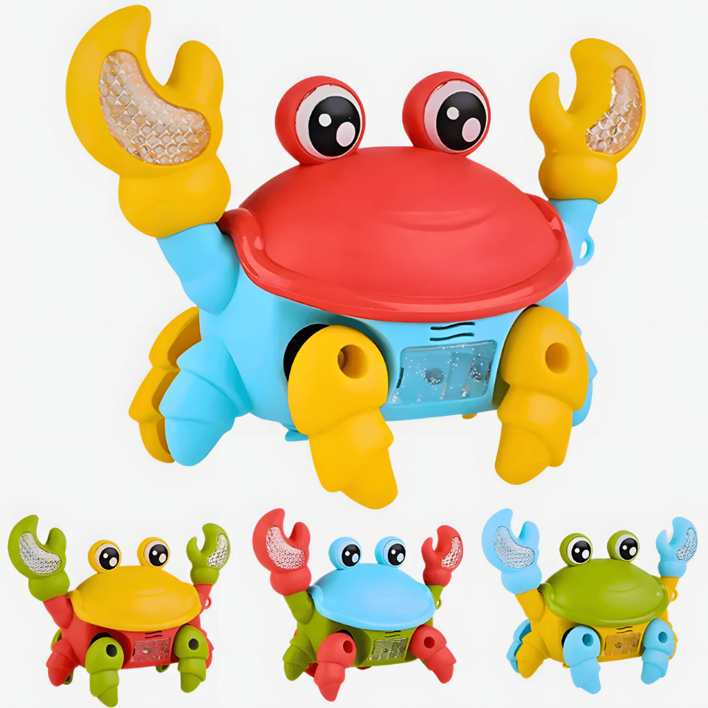 Caranguejo Fujão a Pilha com Luz, Som e Movimento - Brinquedo Interativo para Bebês