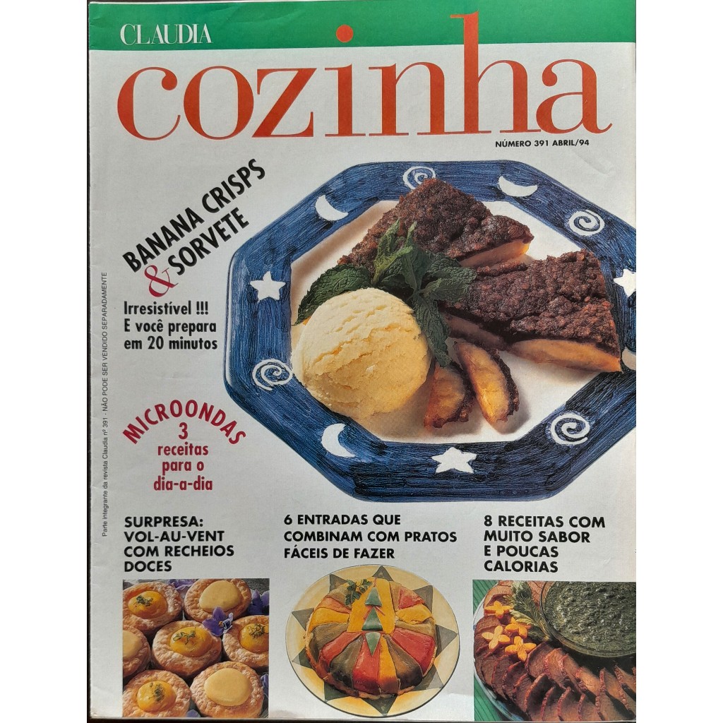 Revista Claudia Cozinha Nº 391 Abril/1994