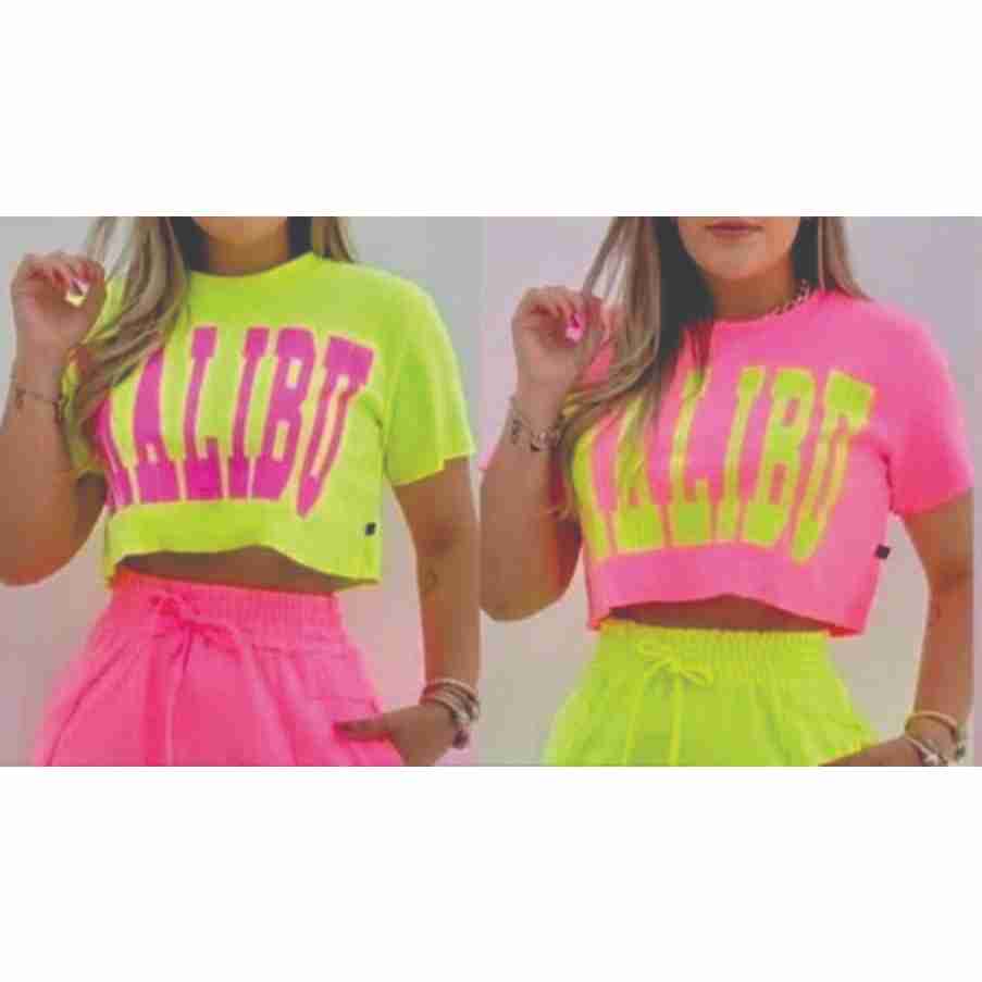 Blusa Cropped MALIBU Plus Size moda feminina verão carnaval veste  36 ao 64