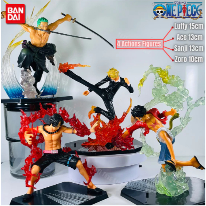 Bonecos Action Figure One Piece Monkey D Chapéu de Palha Roronoa Zoro Ace Sanji Colecionavel Anime Decoração Presente Geek
