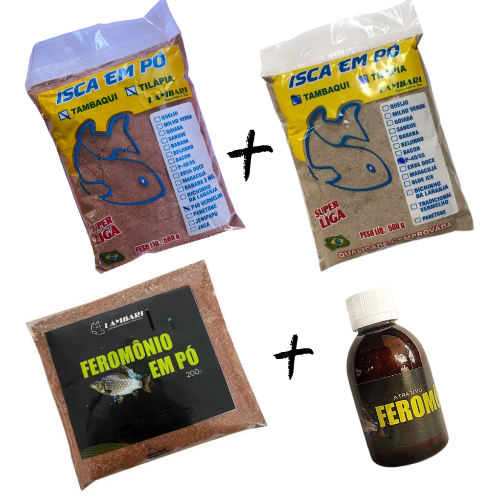 Kit para Pesca com Feromonio + Feromonio em Pó + Massas em Pó - P-40