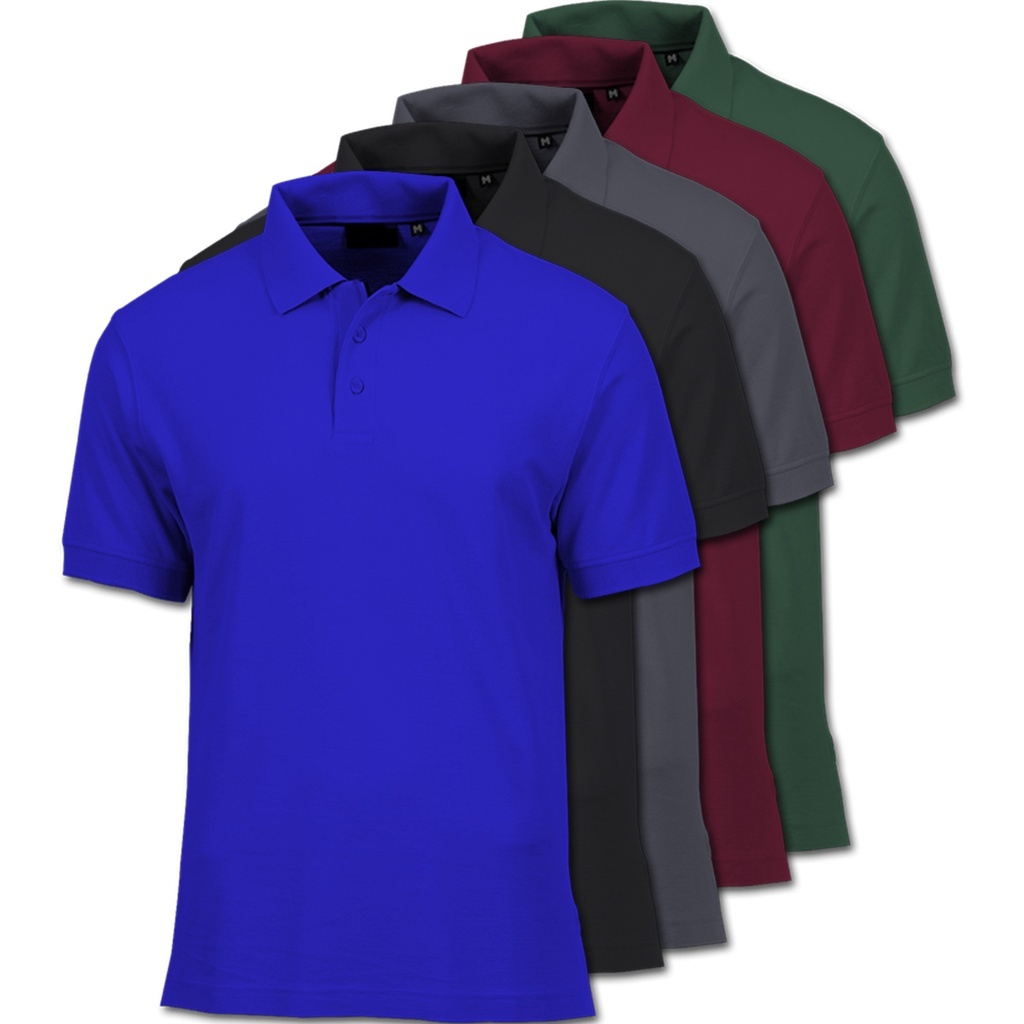 Kit 5 Camisa Polo Masculina Piquet Poliéster Atacado Uniforme Premium em Oferta na Shopee