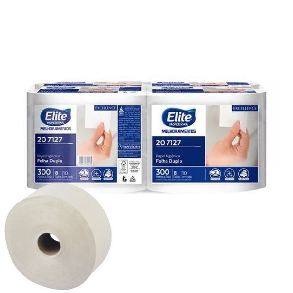 Papel Higiênico Folha Dupla 8x300 Mts Elite