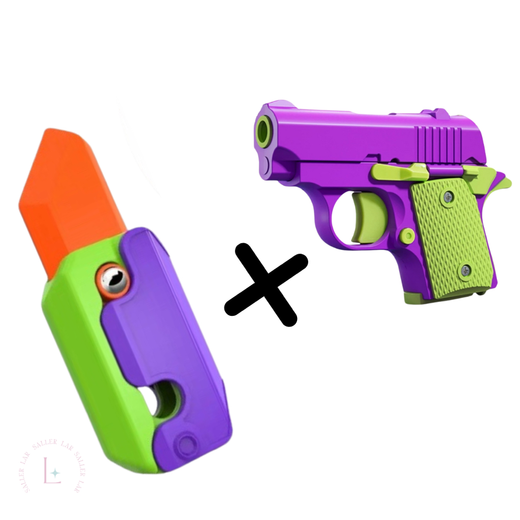 Kit Arminha Mais Faquinha Mini Brinquedo De Cenoura Anti Estresse 3D Sensorial