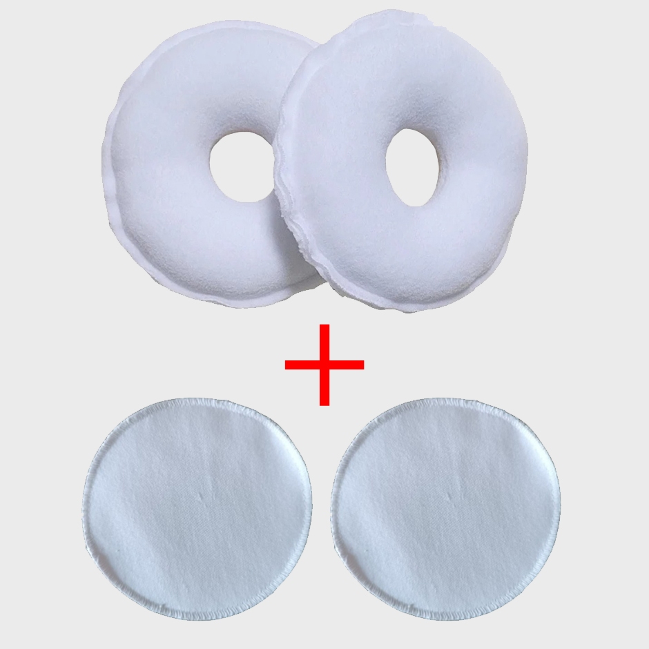 Kit Rosquinha de Amamentação 100% Algodão + Absorvente Para Seios