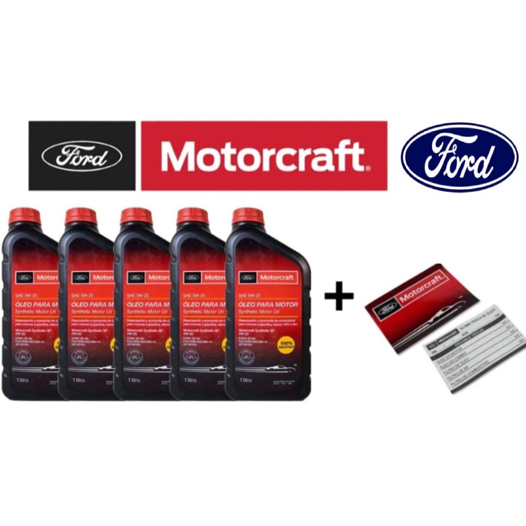 Kit 5 Litros 5w20 FORD Motorcraft 100% Sintetico Original + Etiqueta Revisão Ori