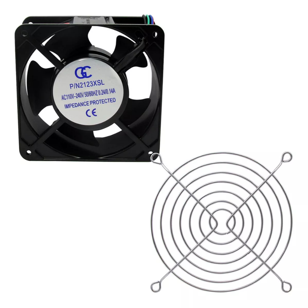 Ventilador Cooler Com Grade Metálica 120x120x38 Bivolt