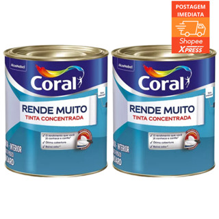 Kit 2 Tintas Rende Muito Acrílica 900ml Coral Branco ou Branco Gelo